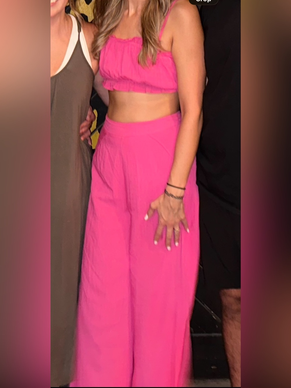 Lulu's Hot Pink Smocked Top & Wide Leg Pants